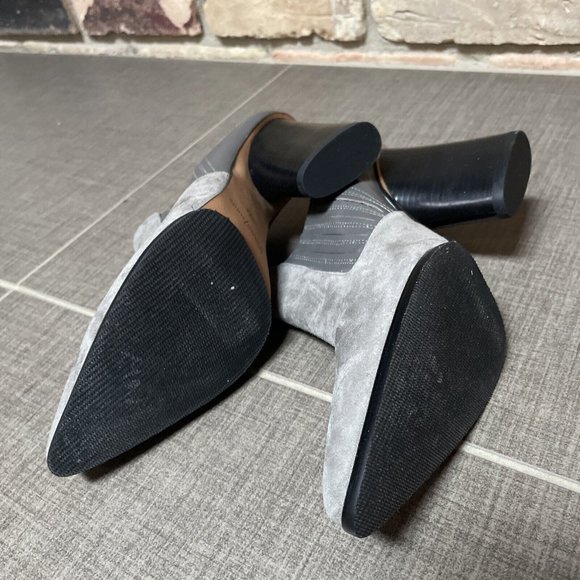 donald pliner Varet Grey Gray Suede High Heel Mules Nib 8 - Picture 10 of 10